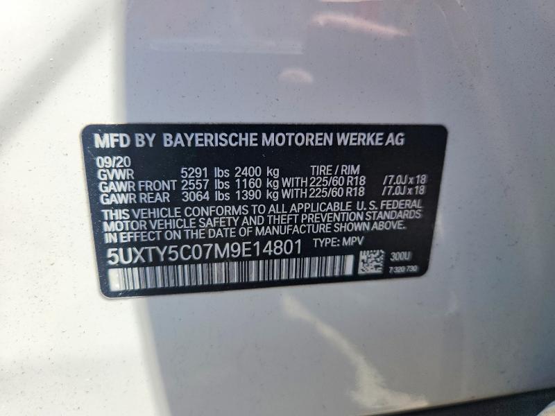 Продаж на аукціоні авто 2021 Bmw X3, vin: 5UXTY5C07M9E14801, номер лоту: 56595736