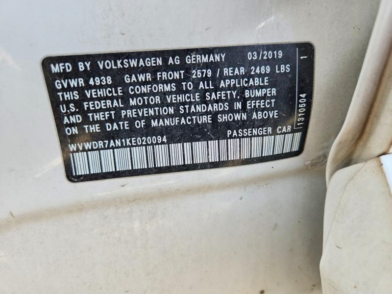 59018326 :رقم المزاد ، WVWDR7AN1KE020094 vin ، 2019 Volkswagen Arteon مزاد بيع