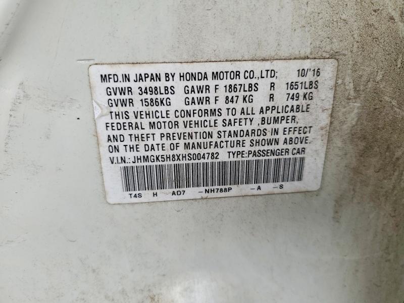 Продаж на аукціоні авто 2017 Honda Fit, vin: JHMGK5H8XHS004782, номер лоту: 57611706