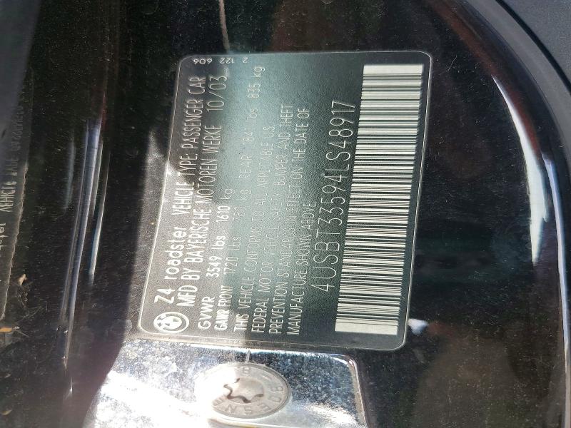 Aukcja sprzedaży 2004 Bmw Z4, vin: 4USBT33594LS48917, numer aukcji: 56885596