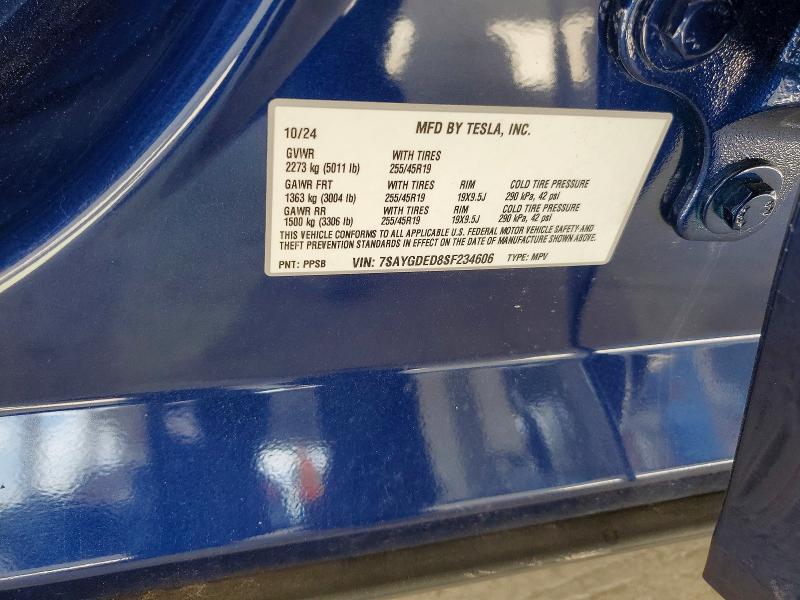 Продажа на аукционе авто 2025 Tesla Model Y, vin: 7SAYGDED8SF234606, номер лота: 58555636