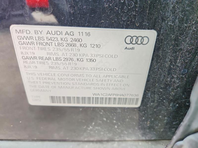 Продажа на аукционе авто 2017 Audi Q5, vin: WA1C2AFP8HA077636, номер лота: 55342786