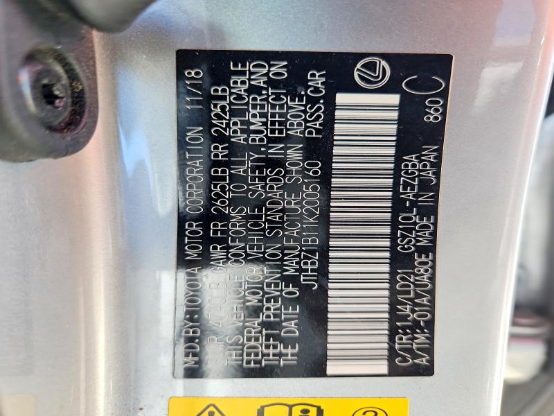 Продажа на аукционе авто 2019 Lexus Es, vin: JTHBZ1B11K2005160, номер лота: 59099766