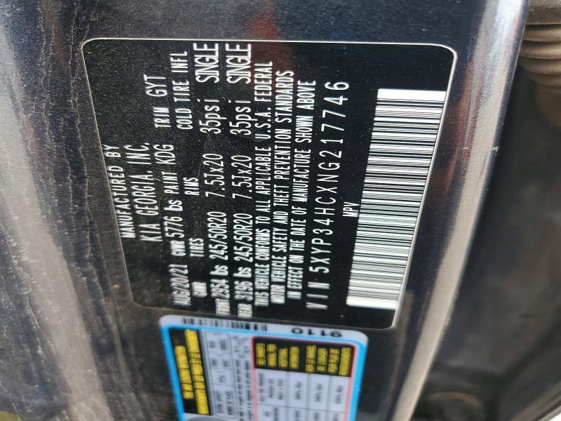 Aukcja sprzedaży 2022 Kia Telluride, vin: 5XYP34HCXNG217746, numer aukcji: 58743176