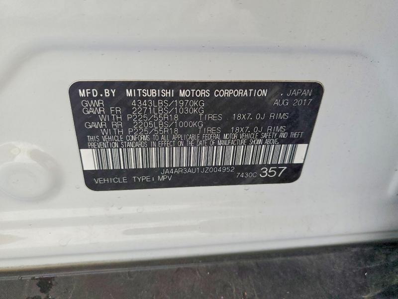 2018 Mitsubishi Outlander Sport მანქანა იყიდება აუქციონზე, vin: JA4AR3AU1JZ004952, აუქციონის ნომერი: 56772516