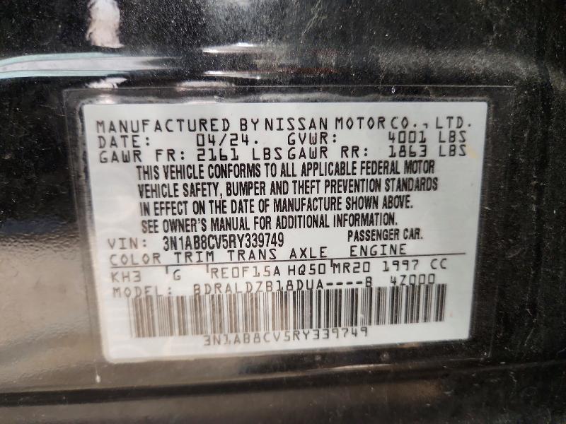 2024 Nissan Sentra მანქანა იყიდება აუქციონზე, vin: 3N1AB8CV5RY339749, აუქციონის ნომერი: 57343436