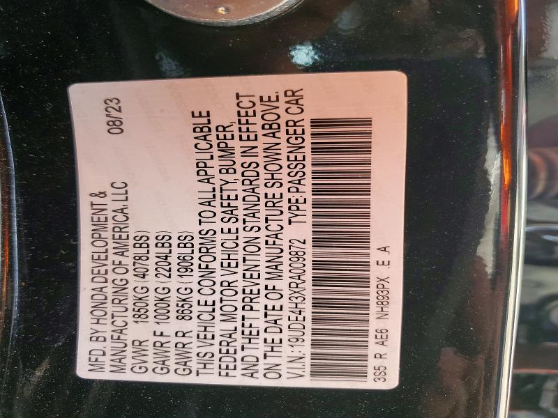 55894206 :رقم المزاد ، 19UDE4H3XRA009872 vin ، 2024 Acura Integra مزاد بيع
