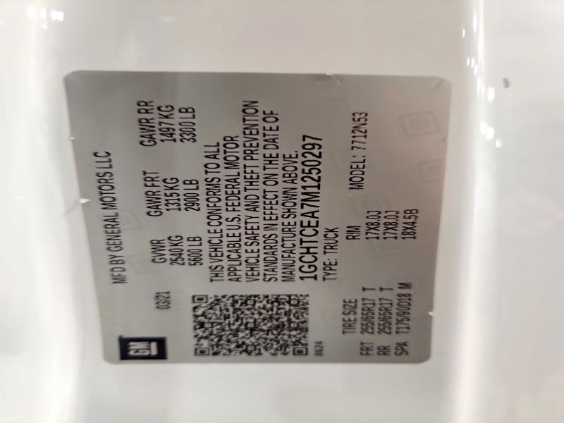Aukcja sprzedaży 2021 Chevrolet Colorado, vin: 1GCHTCEA7M1250297, numer aukcji: 57850576