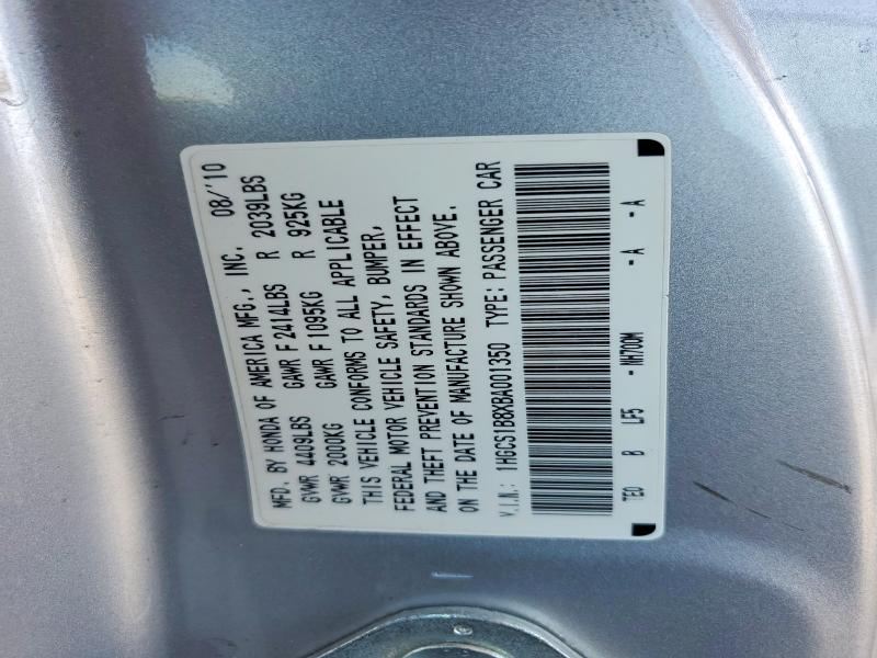 Aukcja sprzedaży 2011 Honda Accord, vin: 1HGCS1B8XBA001350, numer aukcji: 57598086