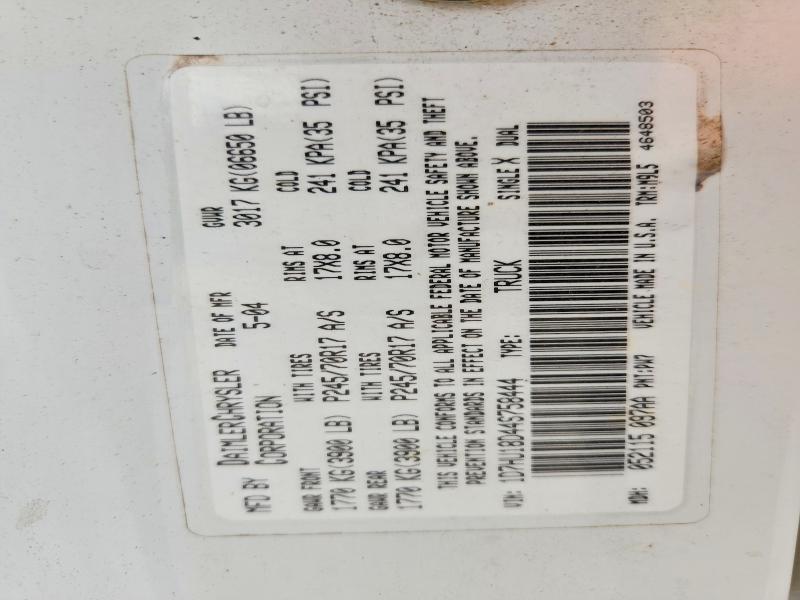 Продажа на аукционе авто 2004 Dodge Ram 1500, vin: 1D7HU18D44S758444, номер лота: 57727386