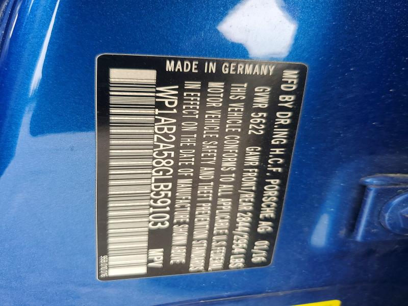 Продажа на аукционе авто 2016 Porsche Macan, vin: WP1AB2A58GLB59103, номер лота: 58360486