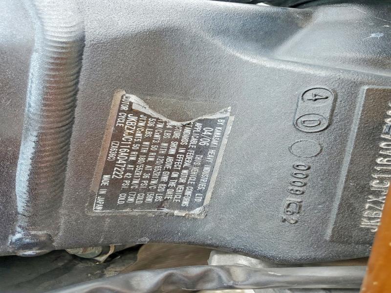 Продаж на аукціоні авто 2006 Kawasaki Zx636, vin: JKBZXJC116A047222, номер лоту: 58014786