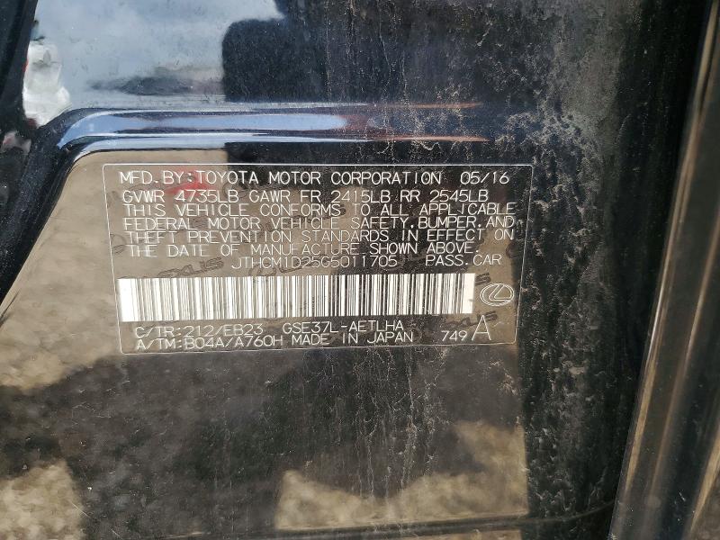 Продаж на аукціоні авто 2016 Lexus Is, vin: JTHCM1D25G5011705, номер лоту: 55379236