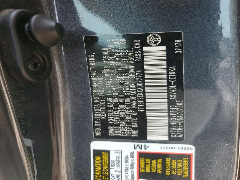 Продаж на аукціоні авто 2010 Toyota Camry, vin: 4T1BF3EKXAU077774, номер лоту: 56940966
