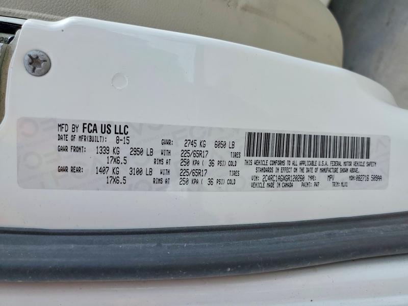 Продажа на аукционе авто 2016 Chrysler Town-country, vin: 2C4RC1AGXGR120260, номер лота: 58023506