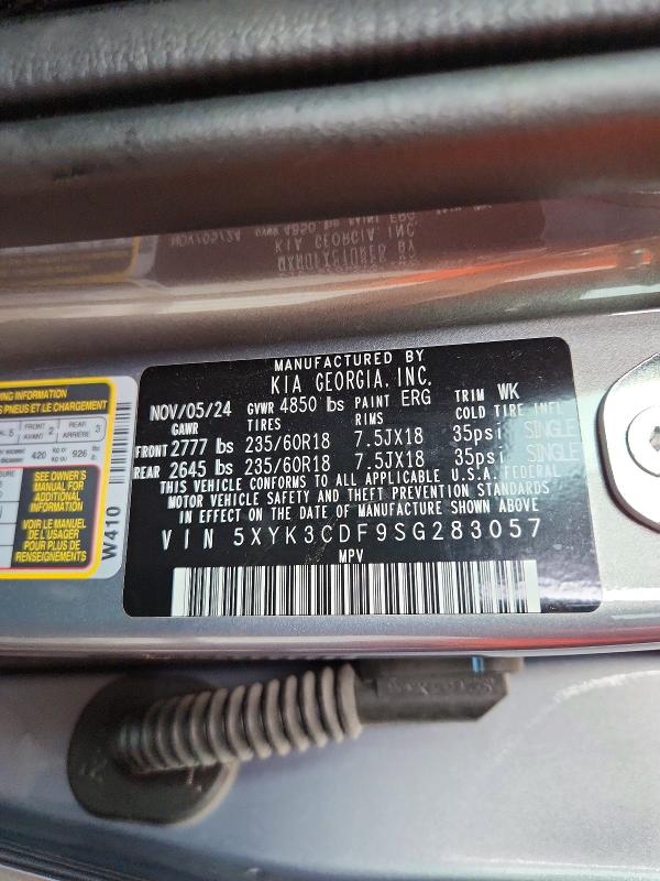 58662676 :رقم المزاد ، 5XYK3CDF9SG283057 vin ، 2025 Kia Sportage مزاد بيع