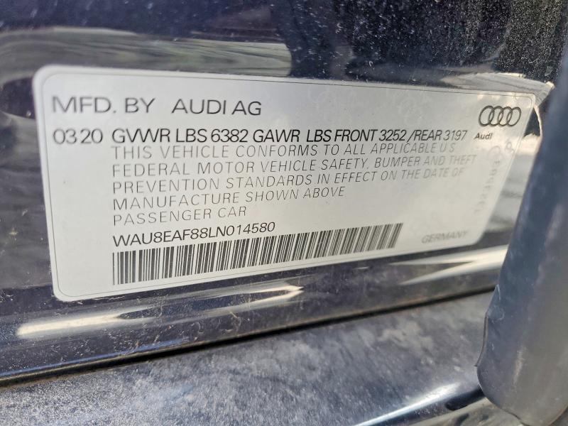 Aukcja sprzedaży 2020 Audi A8, vin: WAU8EAF88LN014580, numer aukcji: 56471656