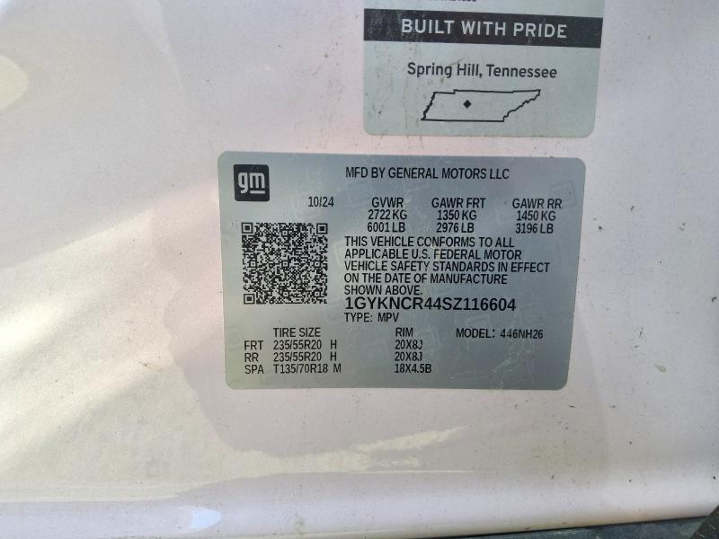 2025 Cadillac Xt5 მანქანა იყიდება აუქციონზე, vin: 1GYKNCR44SZ116604, აუქციონის ნომერი: 57711256