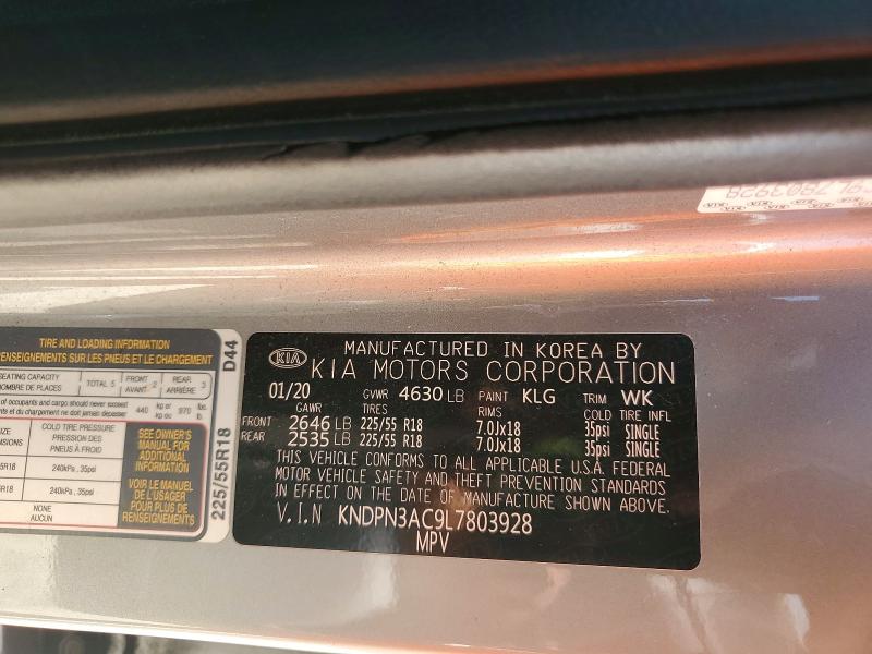 Aukcja sprzedaży 2020 Kia Sportage, vin: KNDPN3AC9L7803928, numer aukcji: 56119836