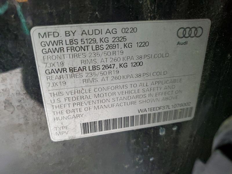 Продажа на аукционе авто 2020 Audi Q3, vin: WA1EEDF37L1076002, номер лота: 56902846