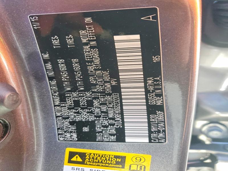 57042076 :رقم المزاد ، 5TDJKRFH0GS232203 vin ، 2016 Toyota Highlander مزاد بيع