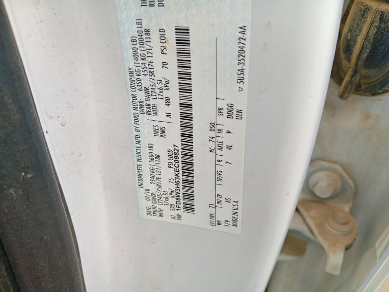 Продаж на аукціоні авто 2019 Ford F350, vin: 1FD8W3H63KEC09827, номер лоту: 54510026