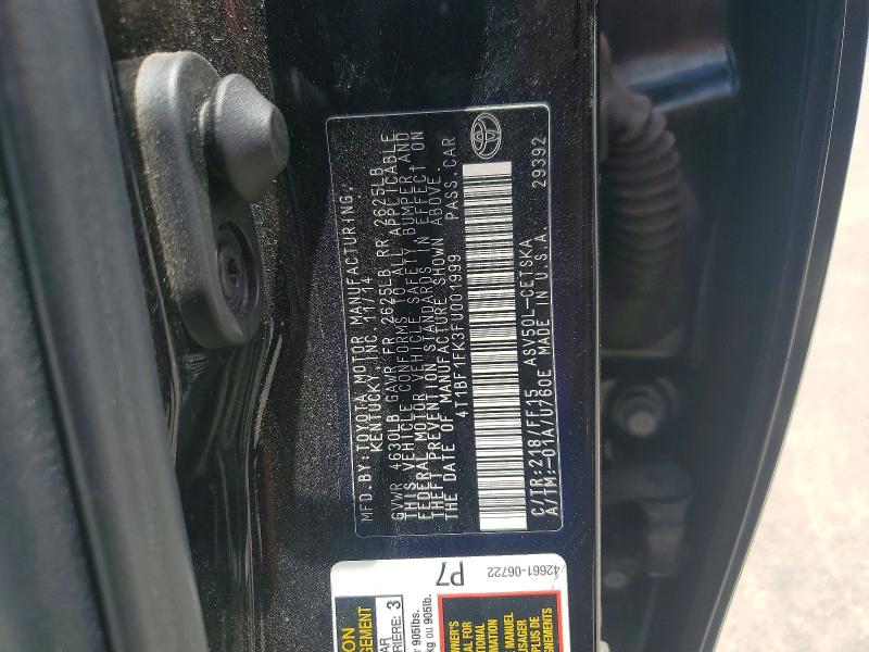 Aukcja sprzedaży 2015 Toyota Camry, vin: 4T1BF1FK3FU001999, numer aukcji: 57920706