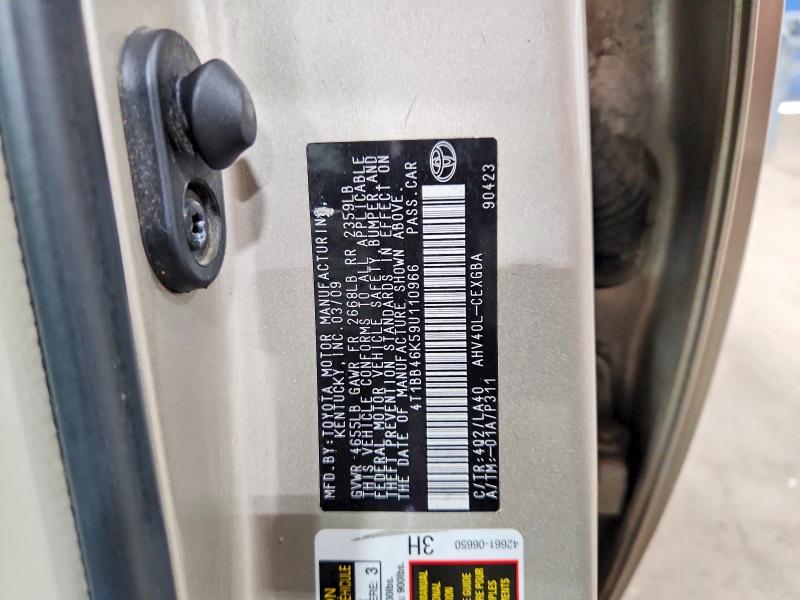 56161726 :رقم المزاد ، 4T1BB46K59U110966 vin ، 2009 Toyota Camry مزاد بيع