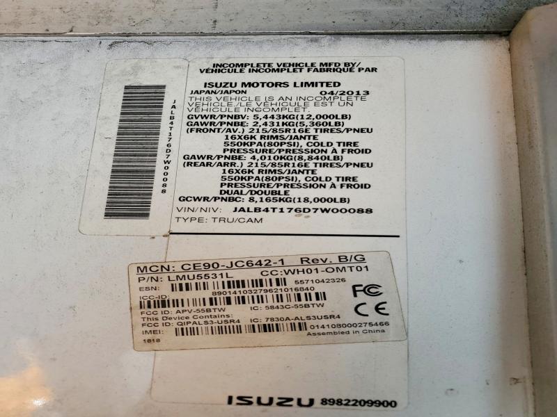 Продаж на аукціоні авто 2013 Isuzu Npr Hd, vin: JALB4T176D7W00088, номер лоту: 58645596