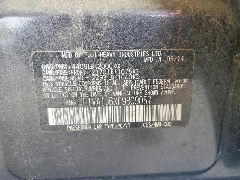 Продажа на аукционе авто 2015 Subaru Wrx, vin: JF1VA1J6XF9809057, номер лота: 58511946