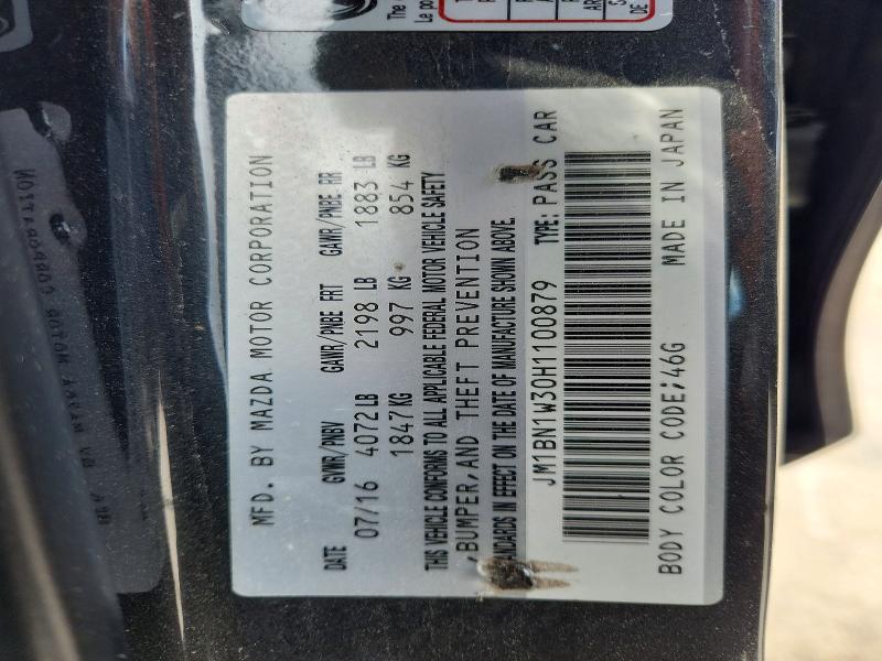 57368816 :رقم المزاد ، JM1BN1W30H1100879 vin ، 2017 Mazda 3 مزاد بيع