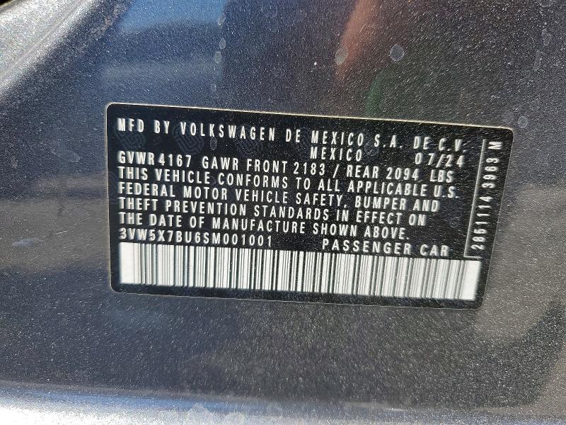 55813906 :رقم المزاد ، 3VW5X7BU6SM001001 vin ، 2025 Volkswagen Jetta مزاد بيع