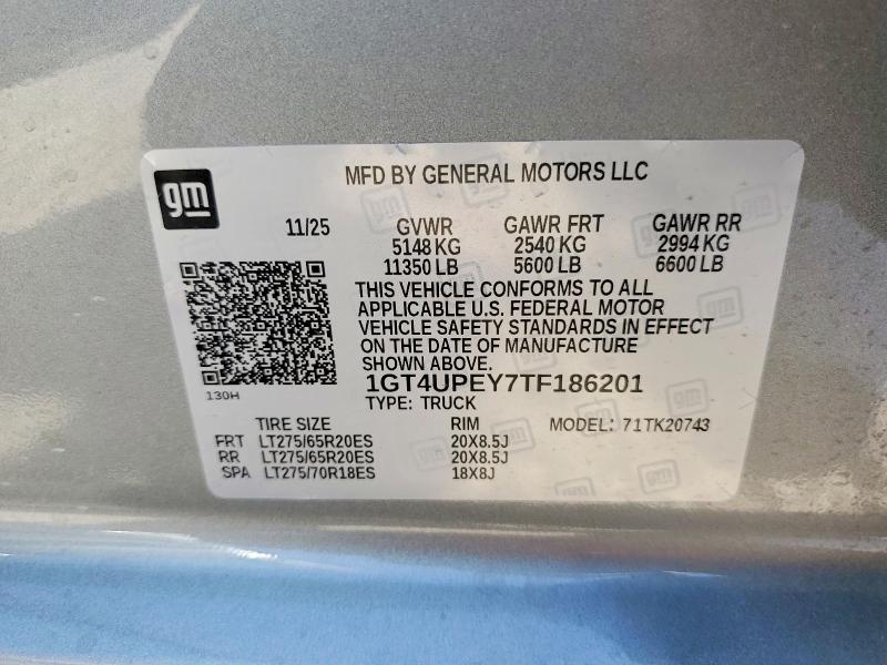 Продажа на аукционе авто 2026 Gmc Sierra, vin: 1GT4UPEY7TF186201, номер лота: 55181986