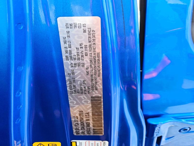 Продажа на аукционе авто 2022 Jeep Wrangler Unlimited, vin: 1C4HJXDN7NW122616, номер лота: 57902926