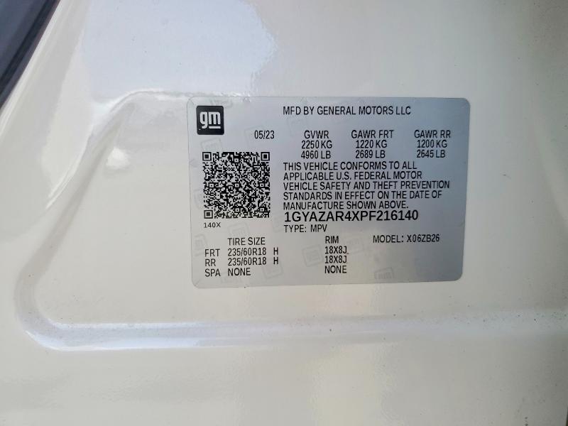 2023 Cadillac Xt4 მანქანა იყიდება აუქციონზე, vin: 1GYAZAR4XPF216140, აუქციონის ნომერი: 85974845