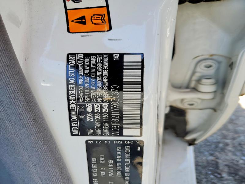 57679916 :رقم المزاد ، WDBJF82J1YX036370 vin ، 2000 Mercedes-benz E مزاد بيع