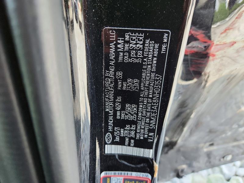 56887356 :رقم المزاد ، 5NMJE3AE8NH031537 vin ، 2022 Hyundai Tucson مزاد بيع