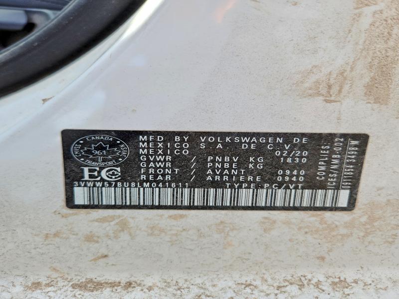 Продажа на аукционе авто 2020 Volkswagen Jetta, vin: 3VWW57BU8LM041611, номер лота: 58754286