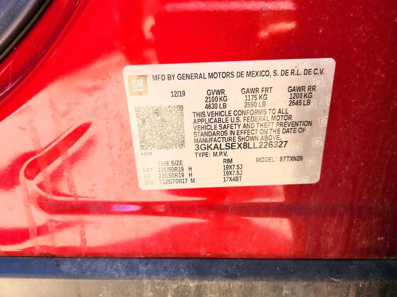 Aukcja sprzedaży 2020 Gmc Terrain, vin: 3GKALSEX8LL226327, numer aukcji: 56990736