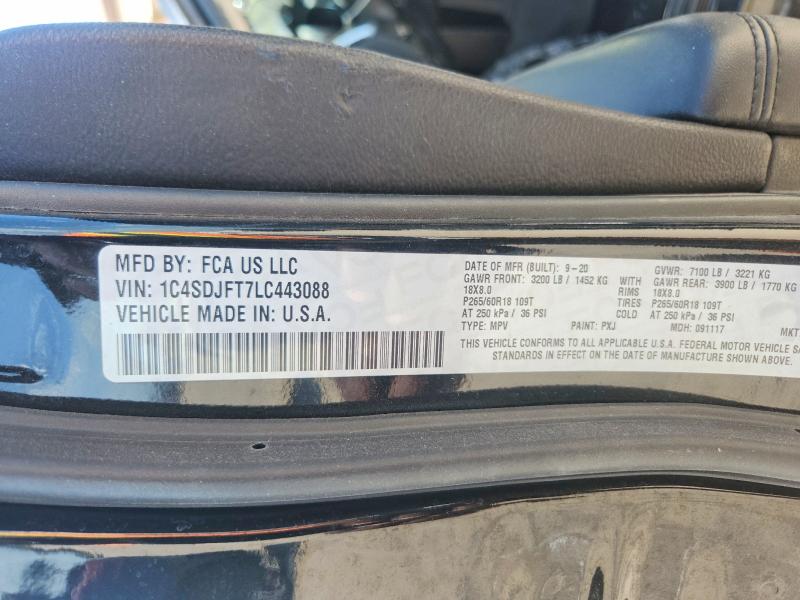 Aukcja sprzedaży 2020 Dodge Durango, vin: 1C4SDJFT7LC443088, numer aukcji: 58556086