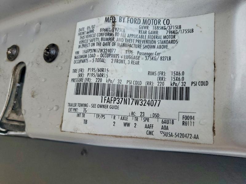 Aukcja sprzedaży 2007 Ford Focus, vin: 1FAFP37N17W324077, numer aukcji: 56625846