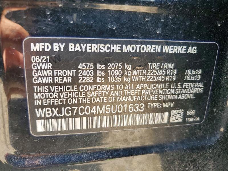 Aukcja sprzedaży 2021 Bmw X1, vin: WBXJG7C04M5U01633, numer aukcji: 57770856