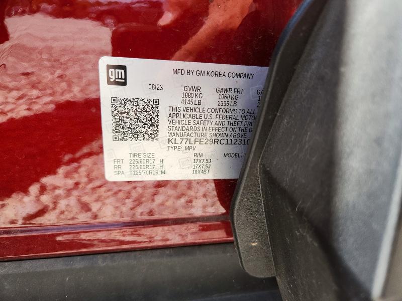 Aukcja sprzedaży 2024 Chevrolet Trax, vin: KL77LFE29RC112310, numer aukcji: 55349896