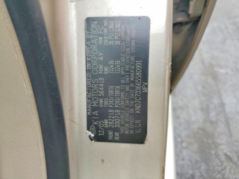 2006 Kia Sorento მანქანა იყიდება აუქციონზე, vin: KNDJC733665580991, აუქციონის ნომერი: 55850006