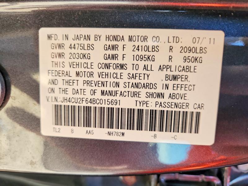 58013866 :رقم المزاد ، JH4CU2F64BC015691 vin ، 2011 Acura Tsx مزاد بيع