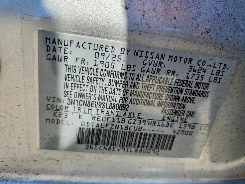 Продаж на аукціоні авто 2025 Nissan Versa, vin: 3N1CN8EV9SL880092, номер лоту: 56773576