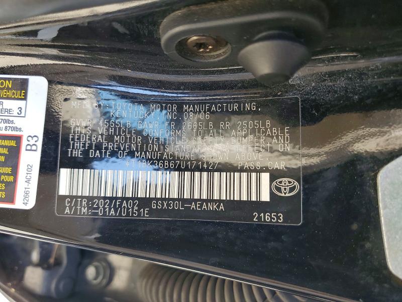 Aukcja sprzedaży 2007 Toyota Avalon, vin: 4T1BK36B67U171427, numer aukcji: 56721246