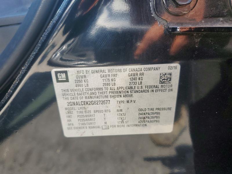 Продажа на аукционе авто 2016 Chevrolet Equinox, vin: 2GNALCEK2G6272677, номер лота: 57180076