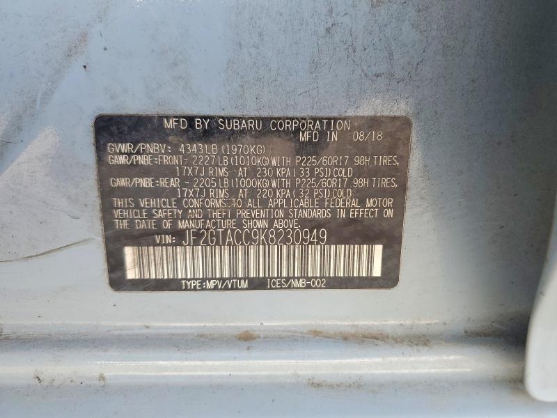 Продажа на аукционе авто 2019 Subaru Crosstrek, vin: JF2GTACC9K8230949, номер лота: 55497446