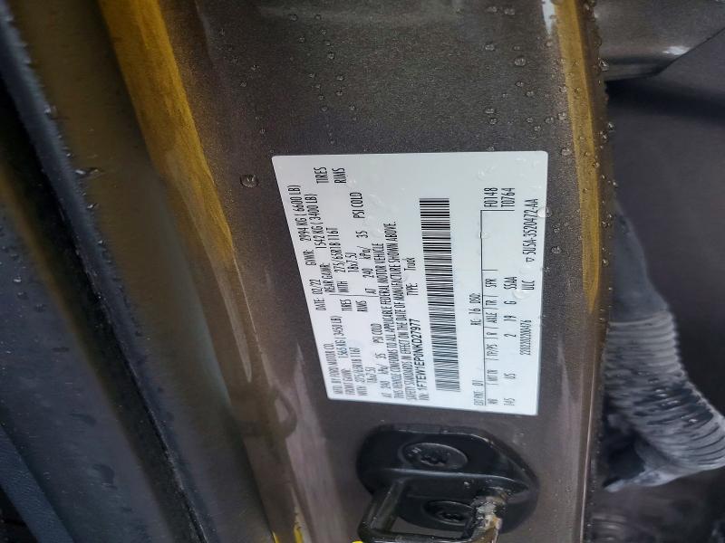 Aukcja sprzedaży 2022 Ford F150, vin: 1FTEW1EP0NKD27977, numer aukcji: 57326346